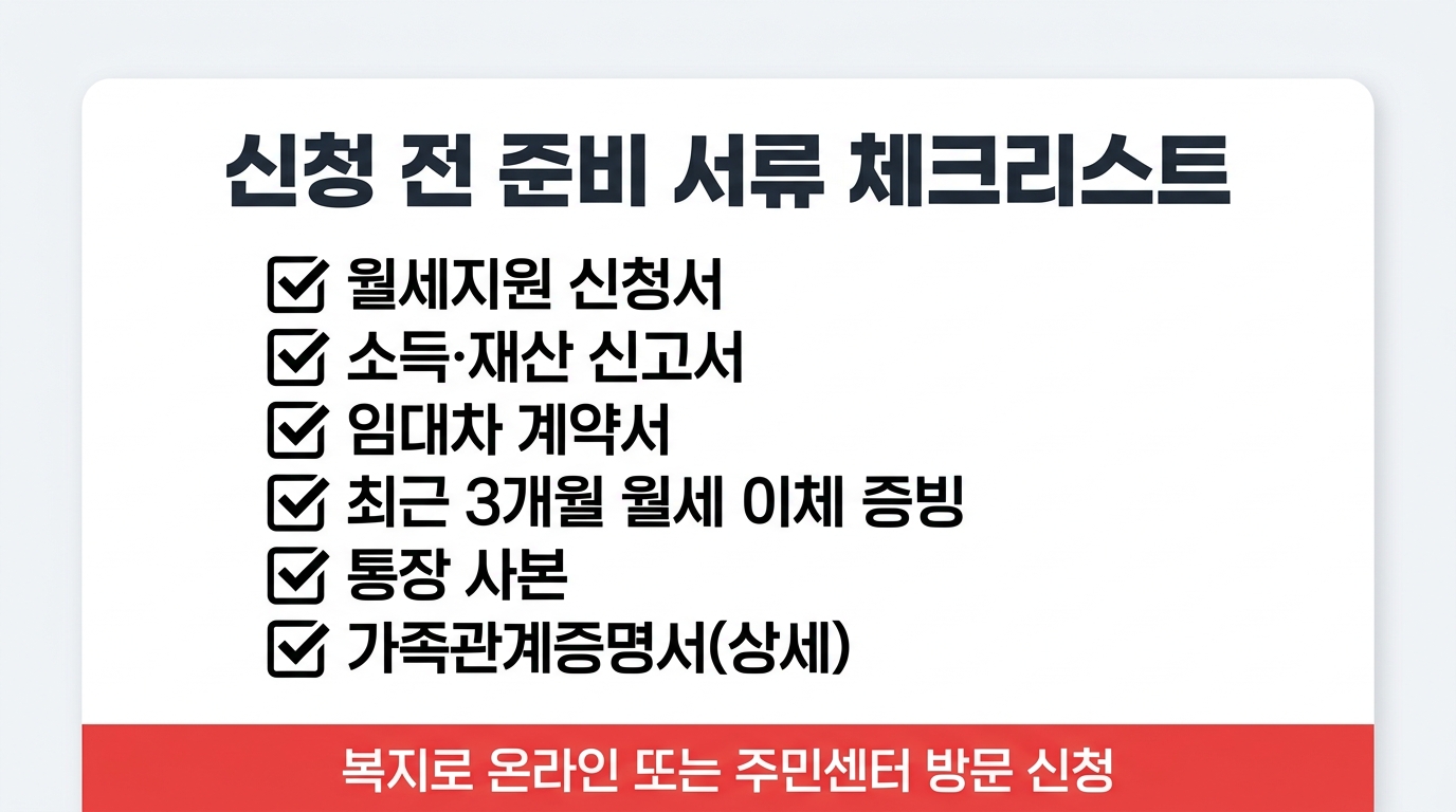 청년월세지원 신청 준비 서류 체크리스트