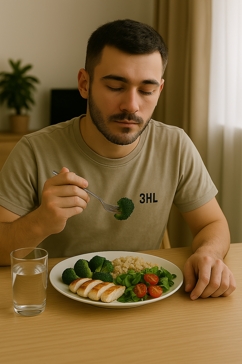 식이요법으로
건강식 먹는 남자