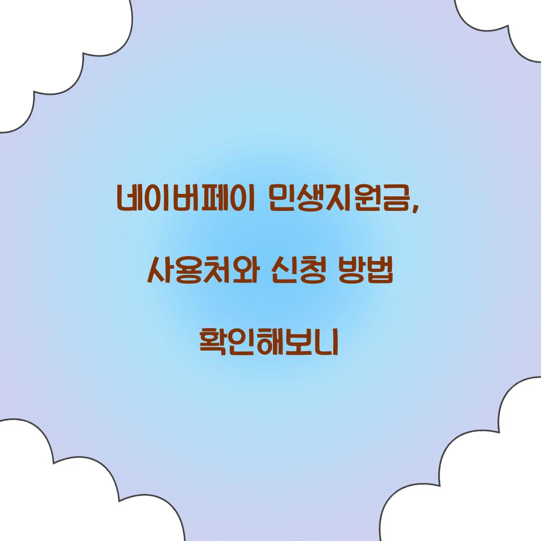 네이버페이 민생지원금