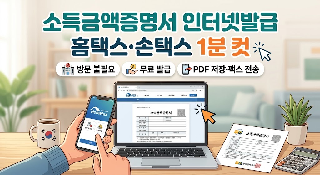 소득금액증명서 인터넷발급