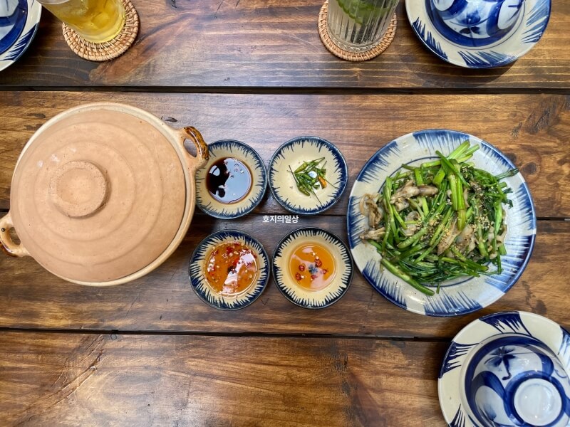 나트랑 맛집 라냐 LA NHA 맛조개 미나리 볶음&쌀밥