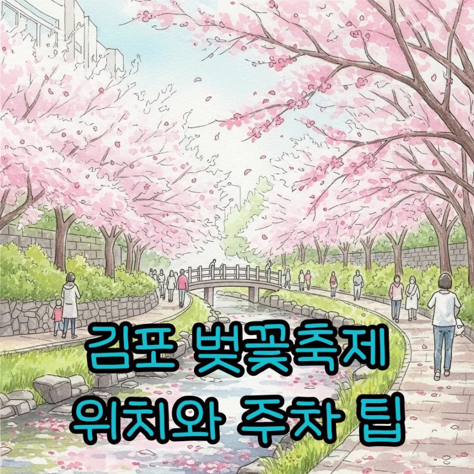 연분홍 벚꽃이 만개한 계양천 산책길의 평화로운 풍경