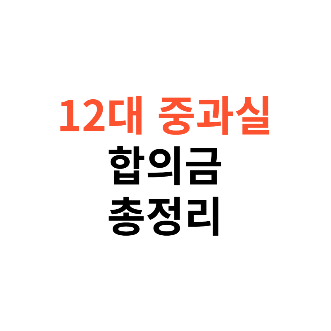 12대 중과실 사고 합의금