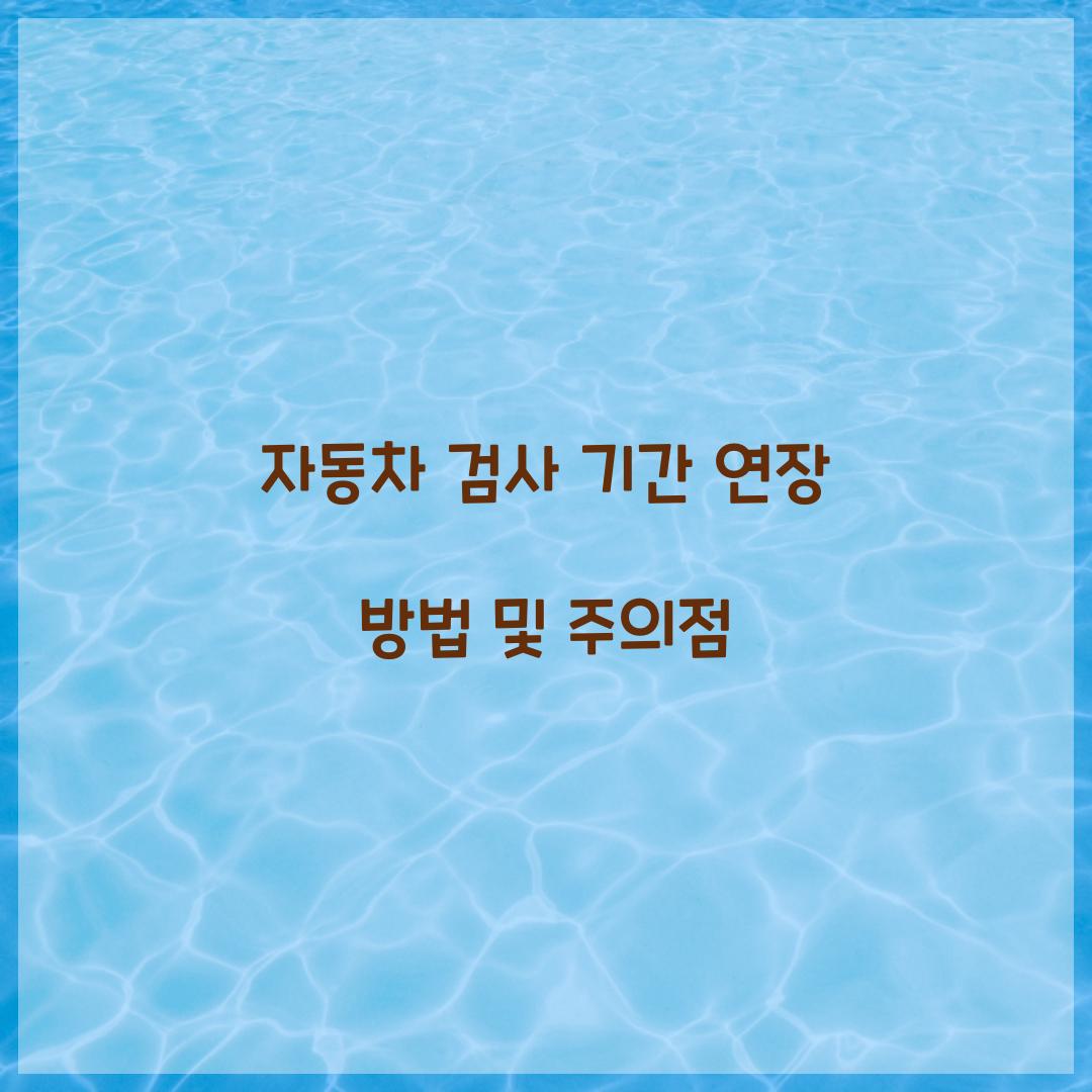 자동차 검사 기간