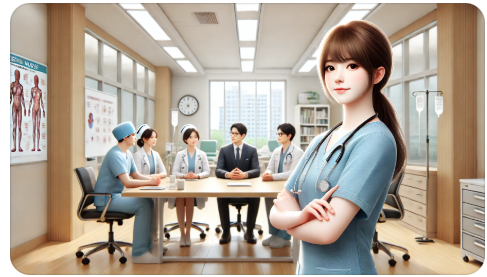 처우 개선 논의 중인 회의실과 당당한 간호사