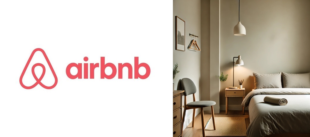 에어비앤비 로고와 ai 숙소 이미지