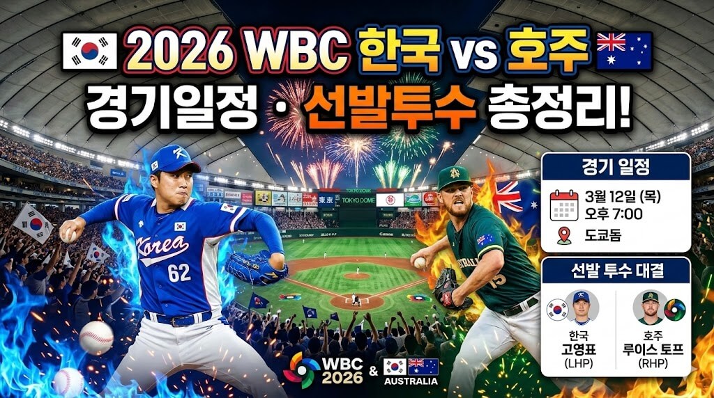 2026 WBC 한국 vs 호주 일정·선발 총정리