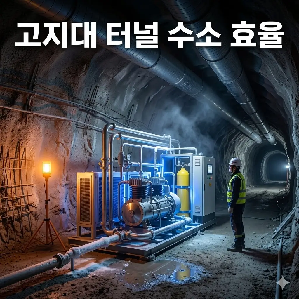 고지대 터널 공사에서 수소 압축 효율이 떨어지는 구조적 배경