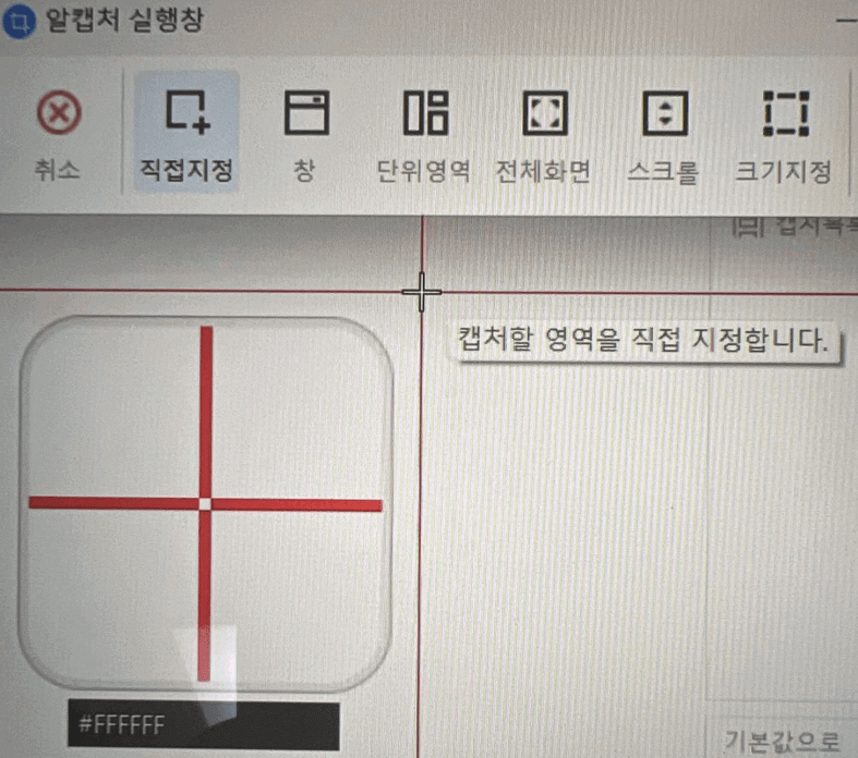 캡쳐 영역 지정