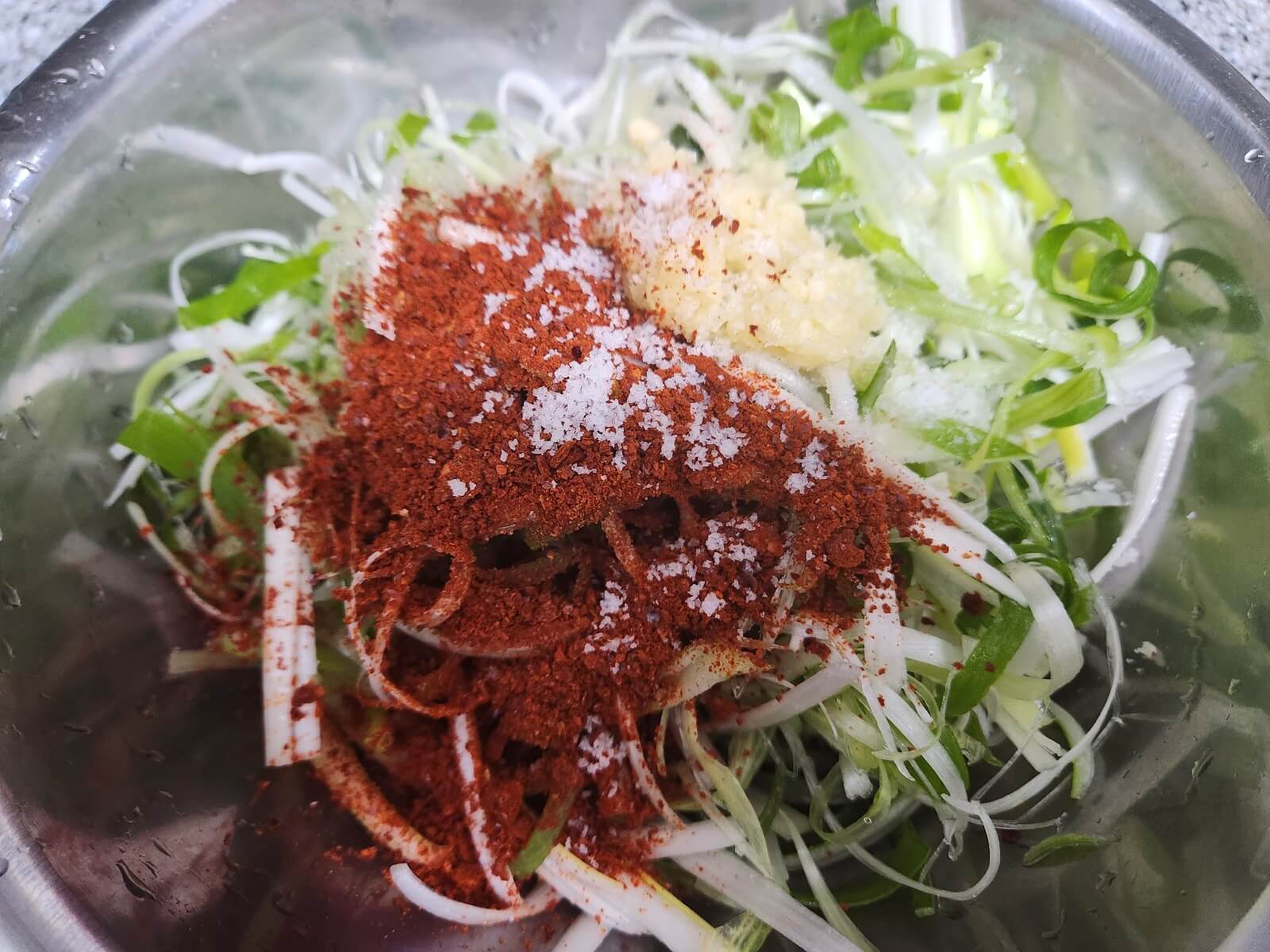 파채에 양념 하기