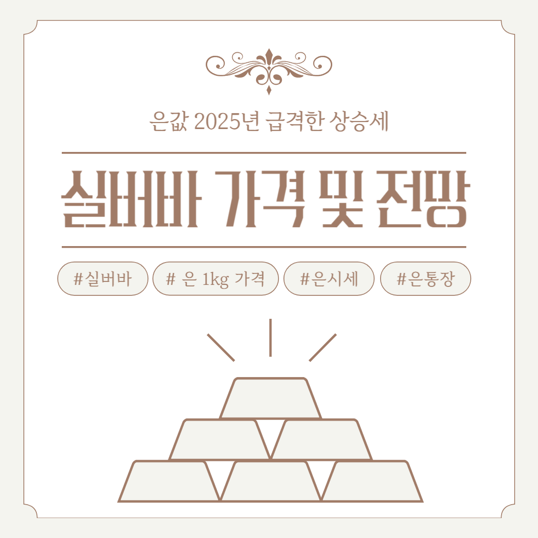 최근 은값 시세 및 1kg 실버바 가격 한 번에 확인