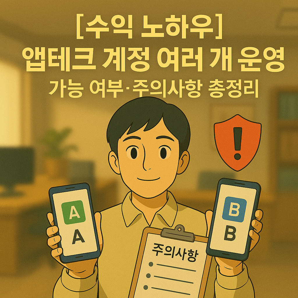 [수익 노하우] 앱테크 계정 여러 개 운영 ｜ 가능 여부·주의사항 총정리