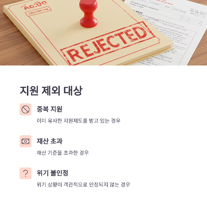 지원 제외되는 경우는?