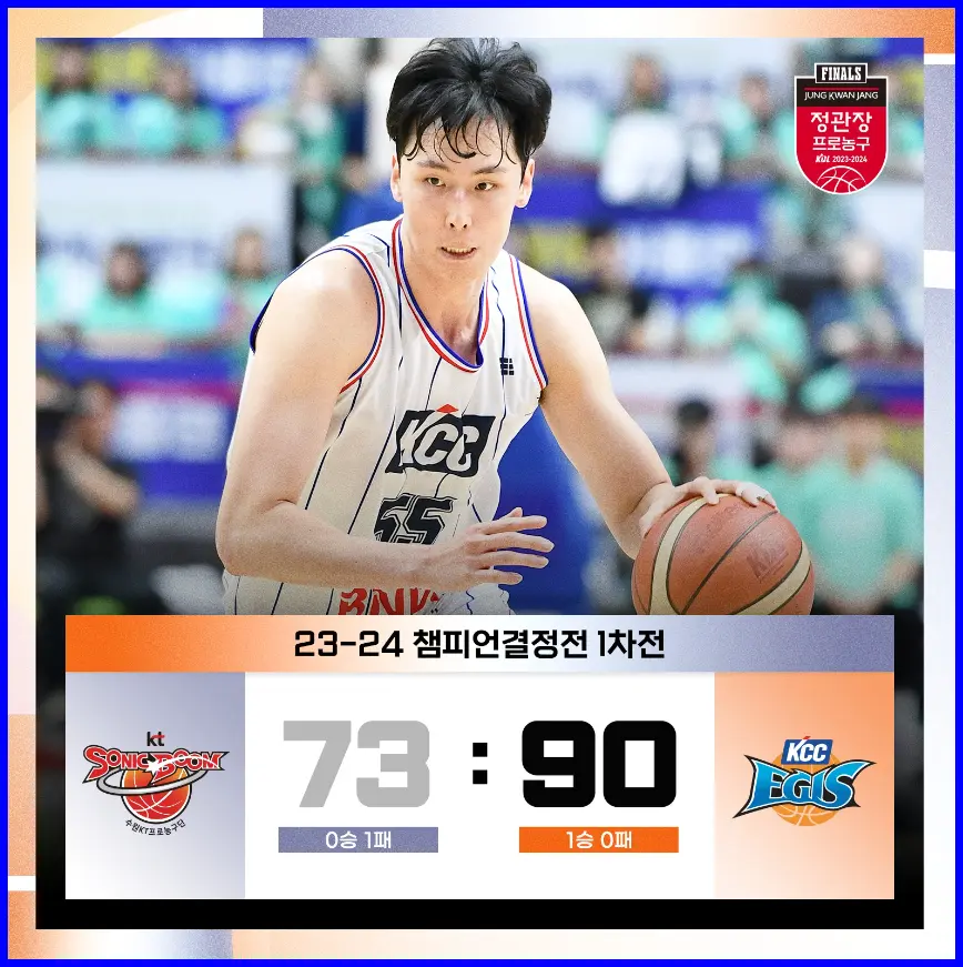 프로농구 부산 KCC 수원 KT 1차전 경기 결과