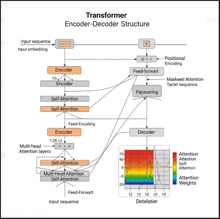 Transformer 모델 인코더 디코더 구조 이미지