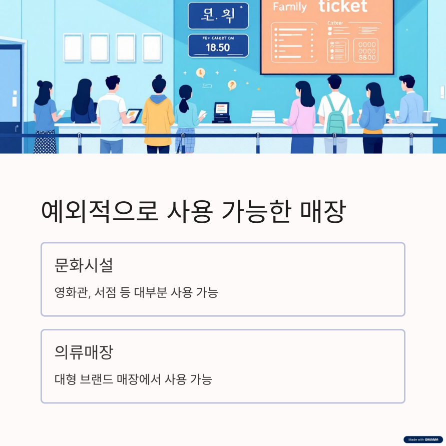 예외적으로 사용 가능한 매장
