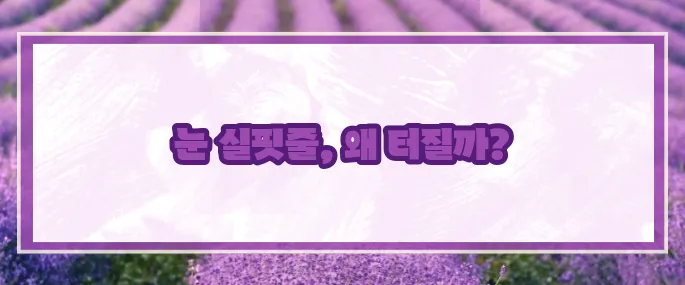 눈 실핏줄이 터지는 이유 (+예방방법)