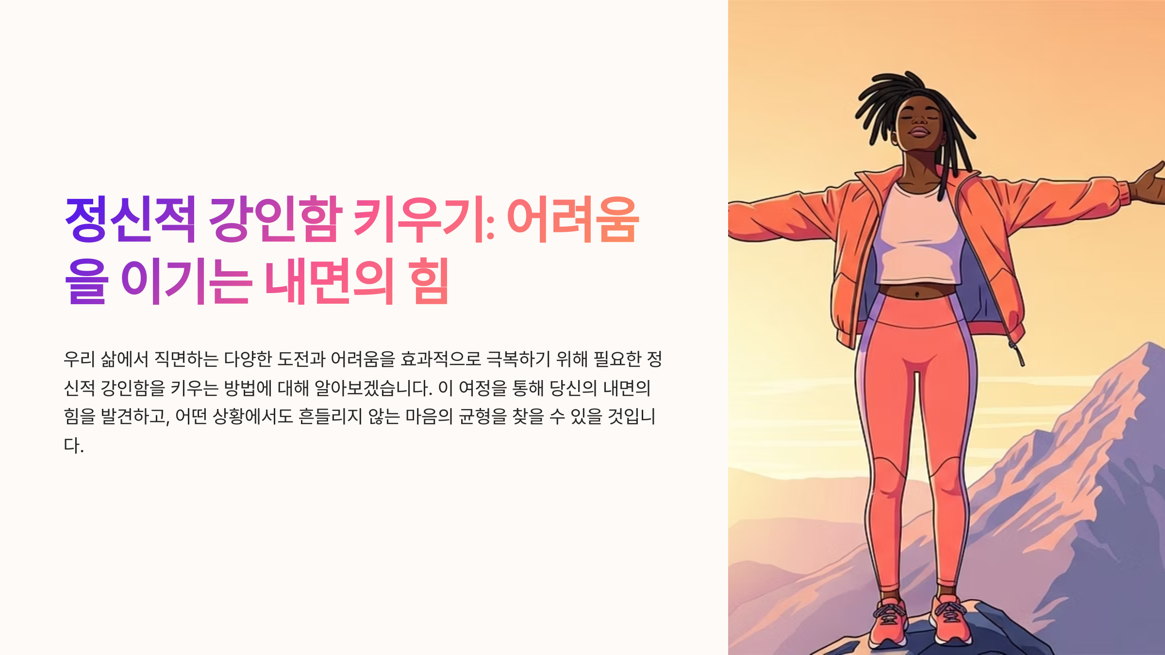 다이어트 성공을 위한, 정신적 준비