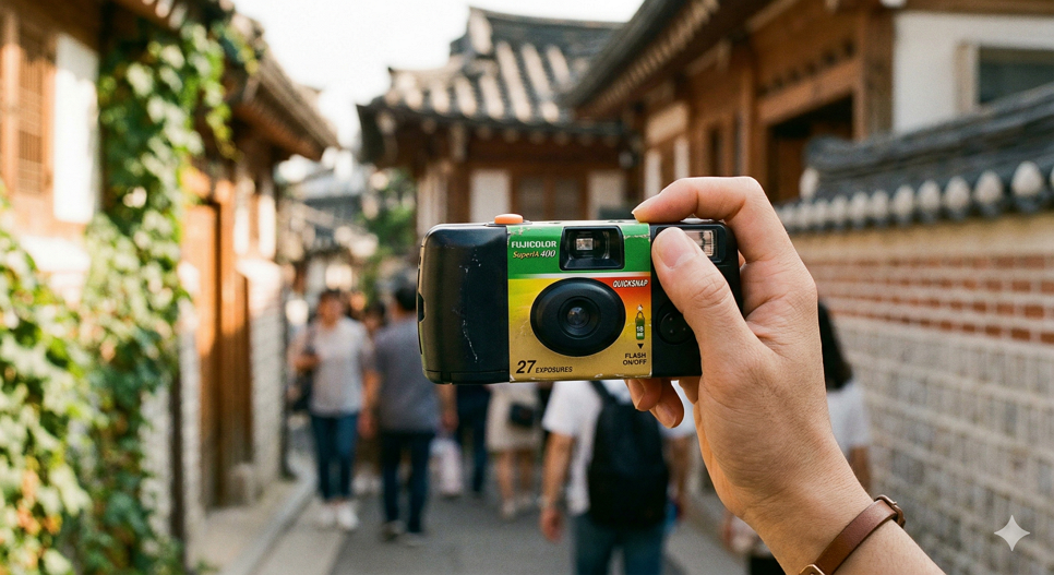 일회용 필름카메라 봄 촬영