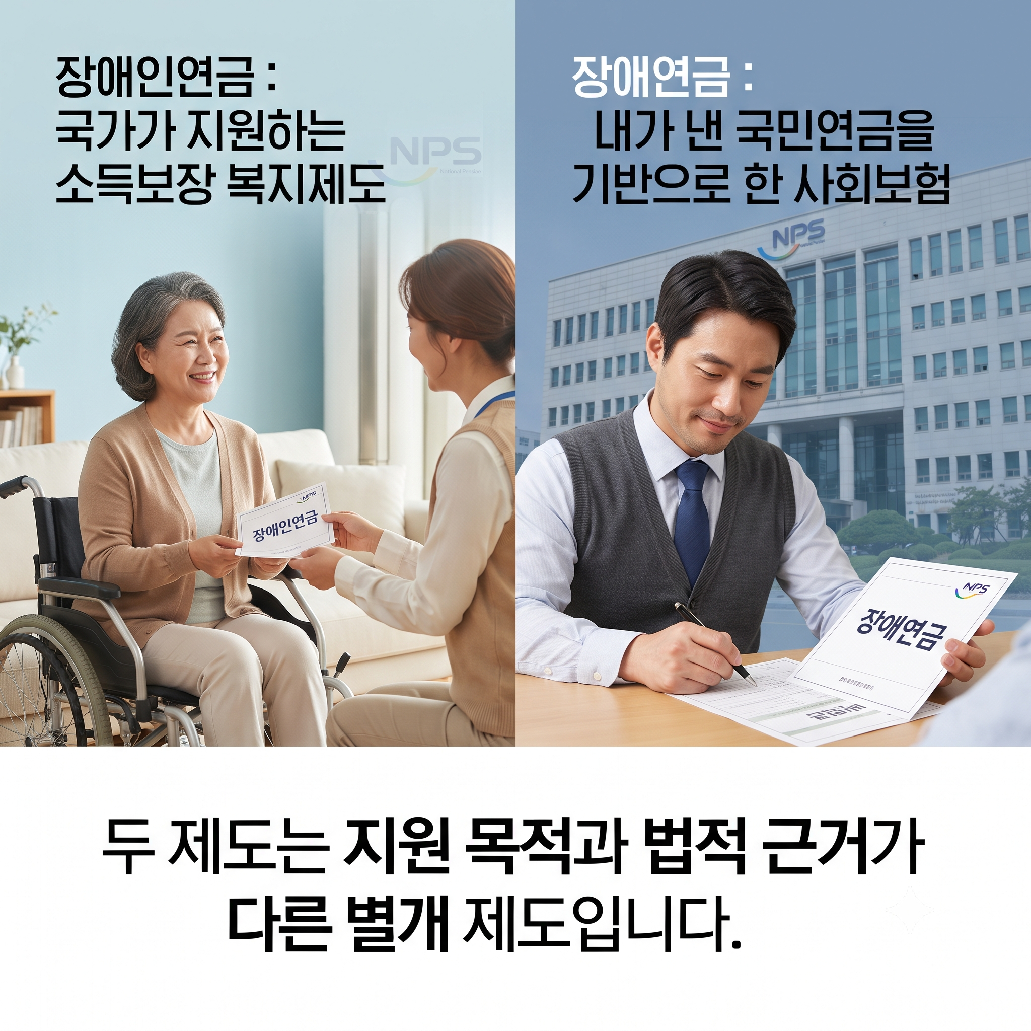 "다른 제도라 둘다 받을 수 있다고?" - 장애인연금 vs 장애연금 차이점 총정리 (자격조건, 지급액, 신청방법, 중복수급여부 등)