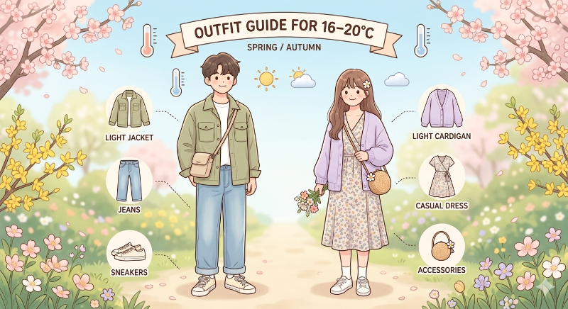 16~20도 옷차림 (따뜻한 봄)