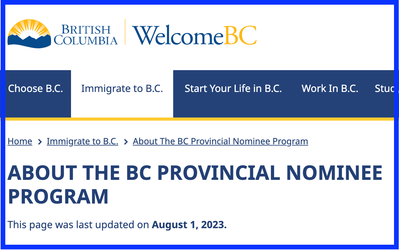 BC 주 PNP 우선 직업 확인하기