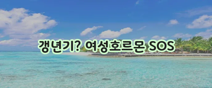 에스트로겐 부족 증상과 여성호르몬 풍부한 음식 꼭 챙기세요