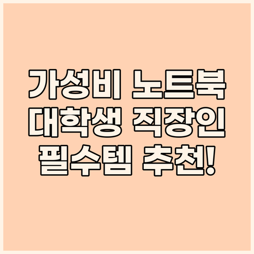 대학생, 직장인에게 딱 맞는 노트북 ..