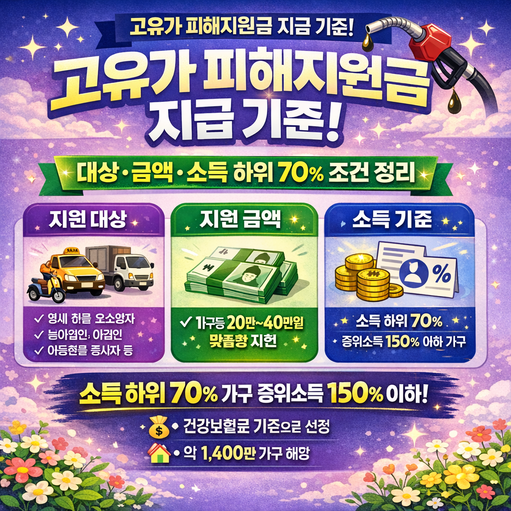 고유가 피해지원금 지급 기준