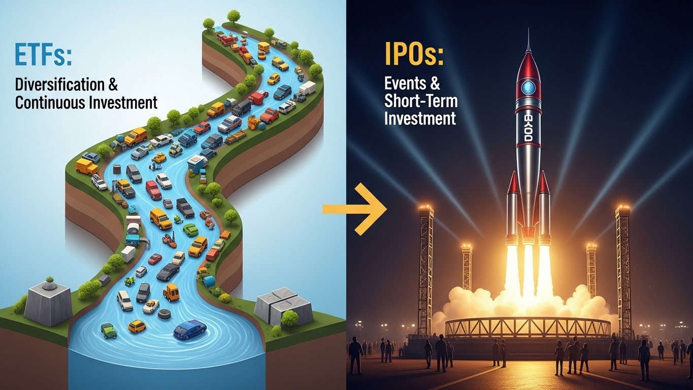 ETF는 분산·지속투자, 공모주는 이벤트·단기 성격이 강한 구조
