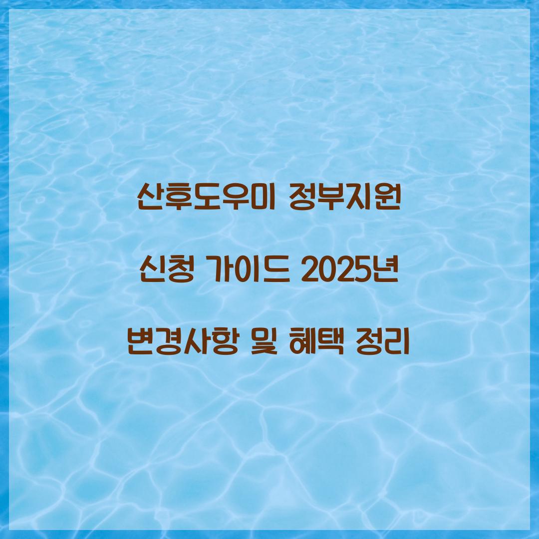 산후도우미 정부지원