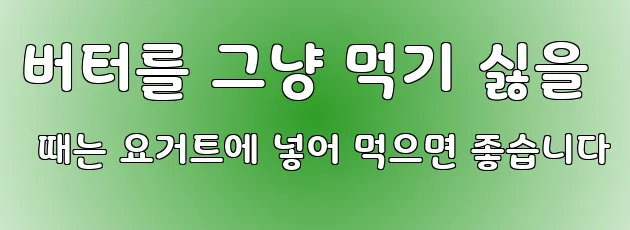 버터를 그냥 먹기 싫을 때는 요거트에 넣어 먹으면 좋습니다