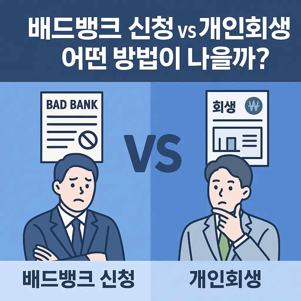 배드뱅크 신청 vs 개인회생, 비교 정리