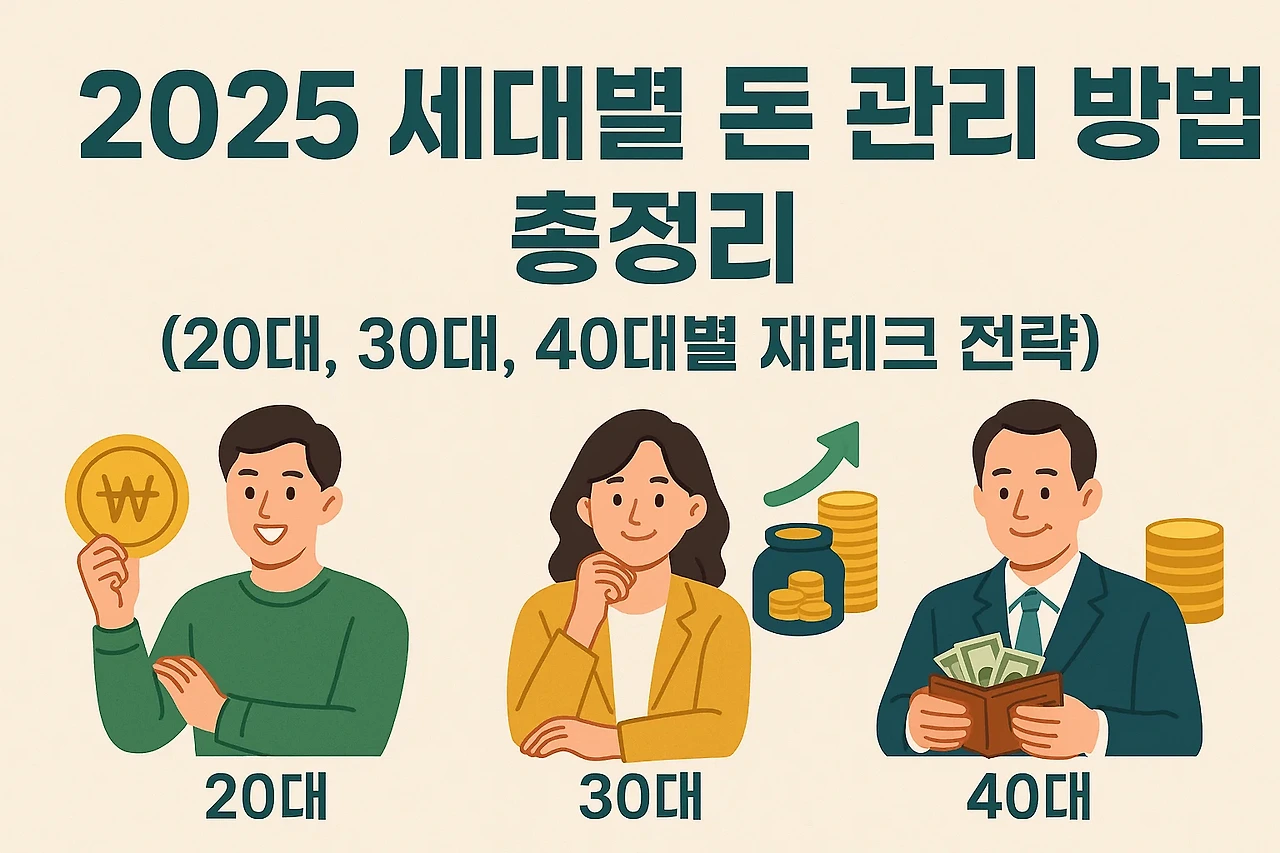 2025 세대별 돈 관리 방법 총정리 (20대, 30대, 40대별 재테크 전략) 이미지