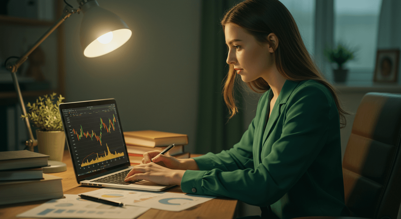 투자자가 오늘 매매 전략을 세우는 모습