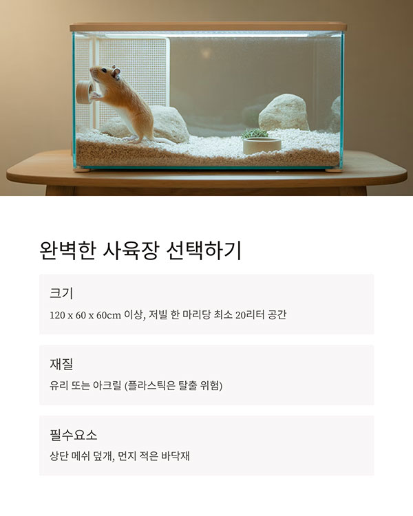저빌 사육장 선택과 배치