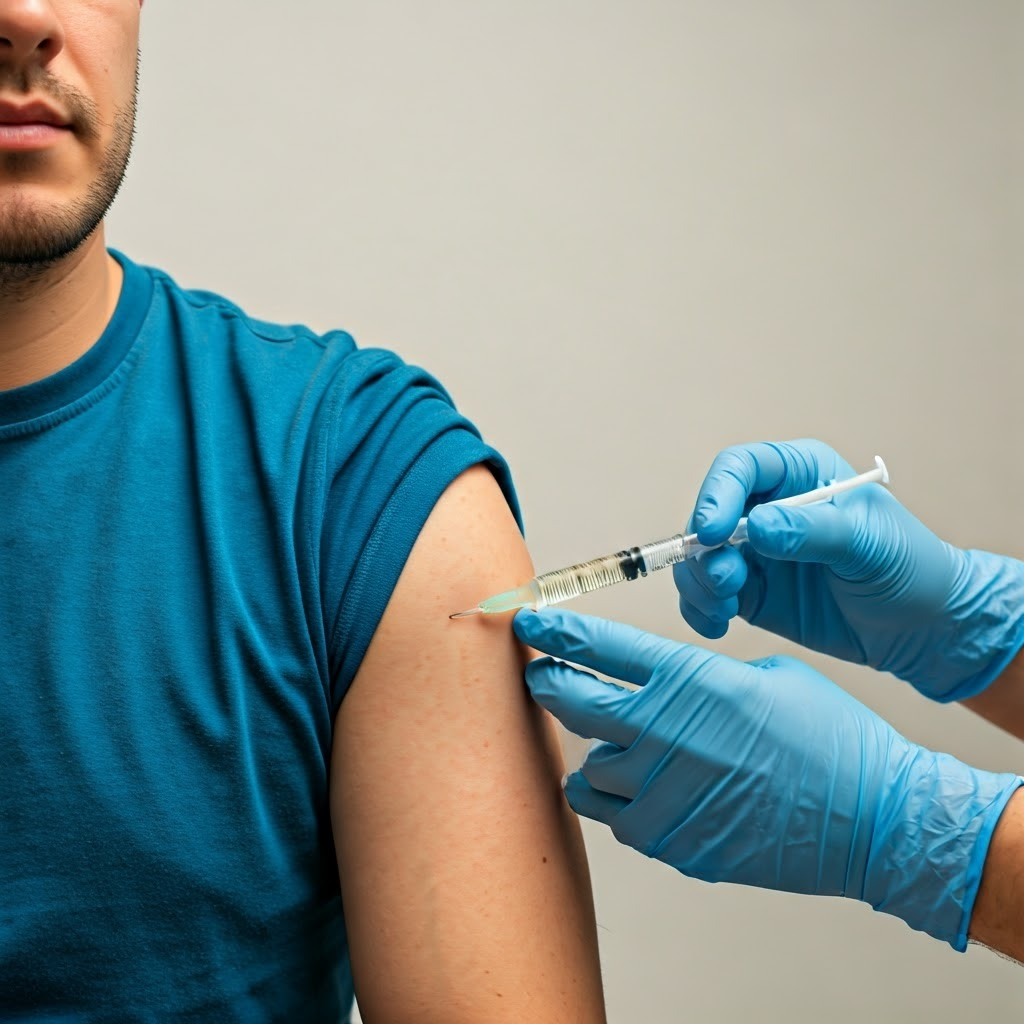 알레르기 면역치료 하는 사진