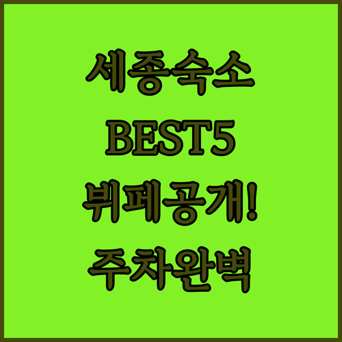 직접 다녀온 세종시 숙소 베스트 5 ..