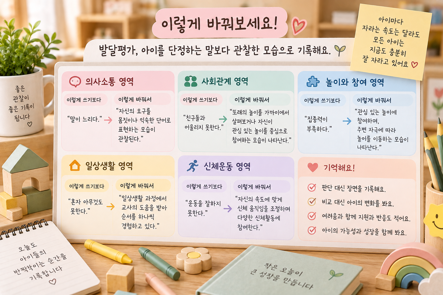 따뜻한 유아 발달평가 문장 바꾸기 안내서