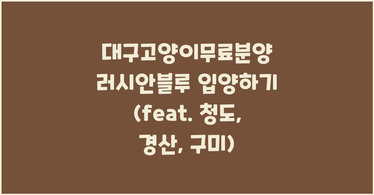 대구고양이무료분양