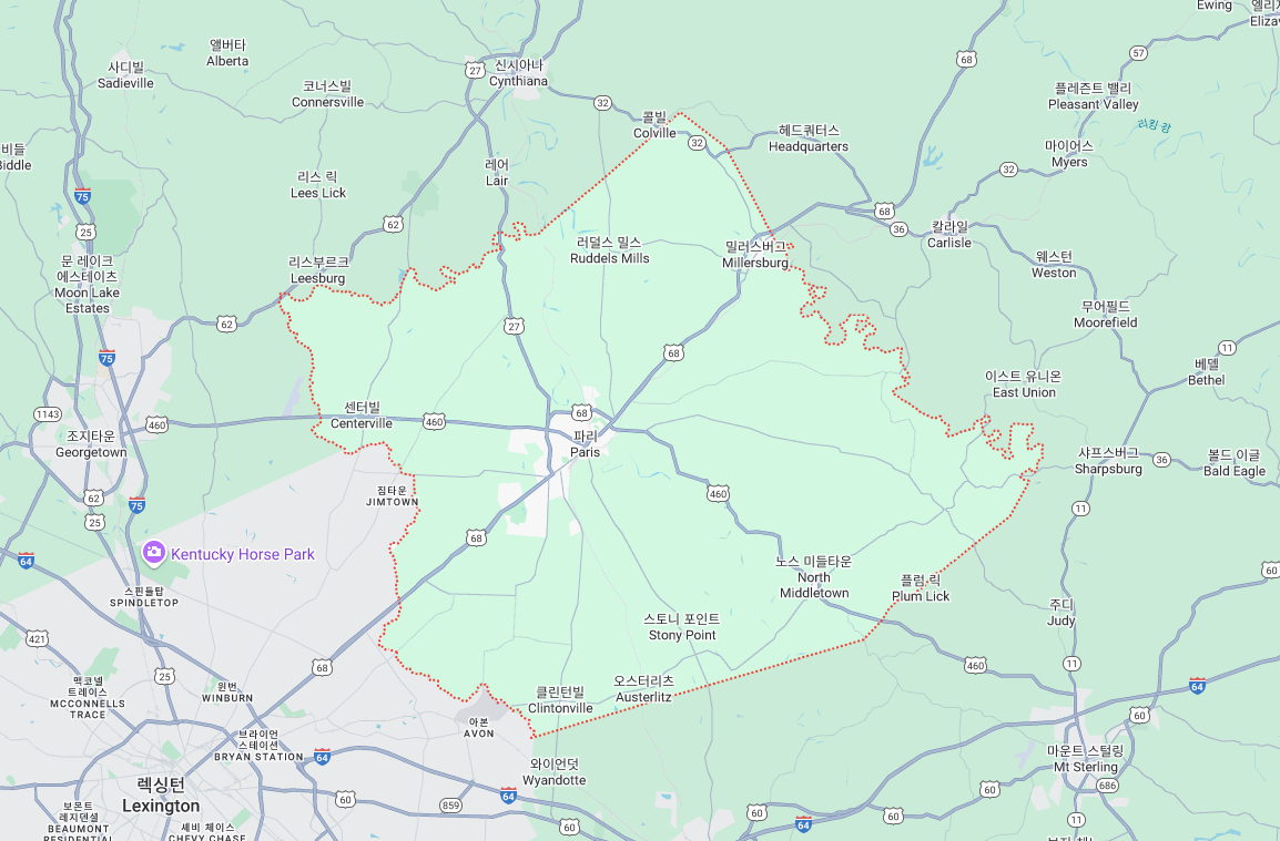 &copy; 버번 카운티, Google map