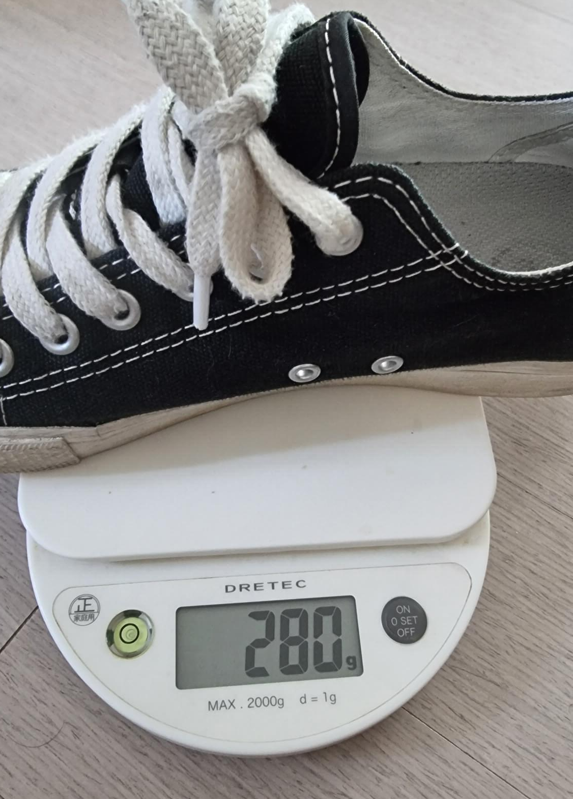 기존 컨버스화 스타일 한쪽 무게 280g