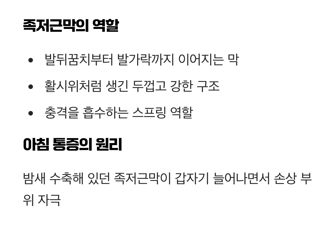내 발바닥의 '활시위'가 보내는 비명