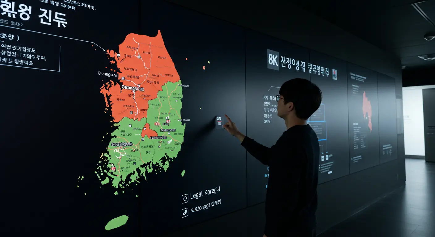 디지털 지도에서 경기 광주시의 위치와 방공제 지역 등급을 확인하는 모습