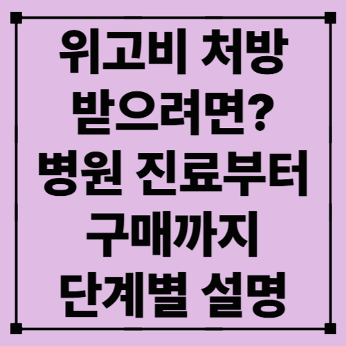 위고비 처방 받으려면? 병원 진료부터 구매까지 단계별 설명
