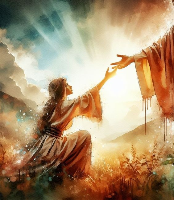 신부에게 손을 내미시는 예수님 사진