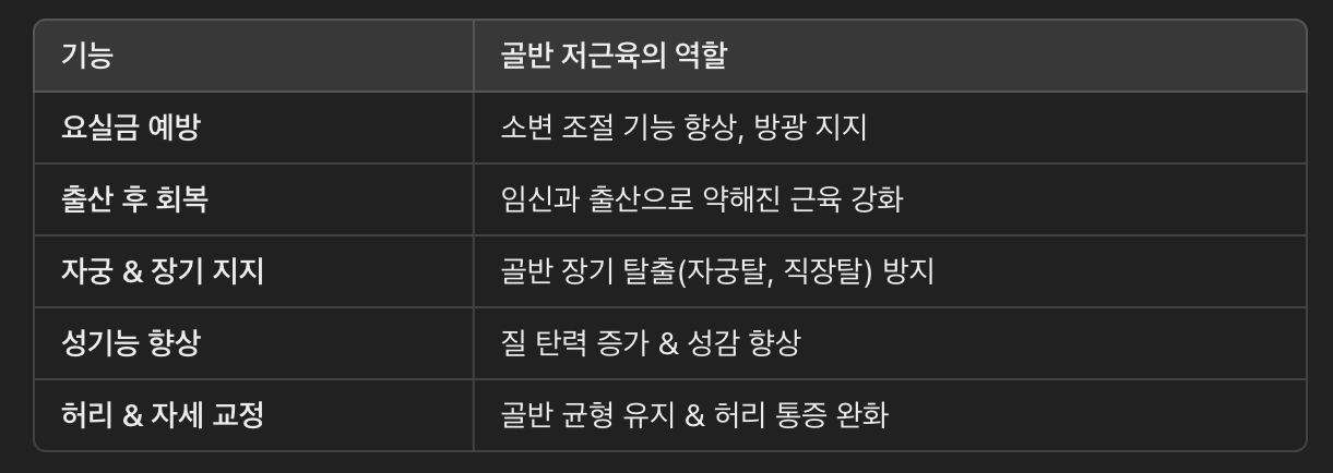 골반 저근육이 중요한 이유