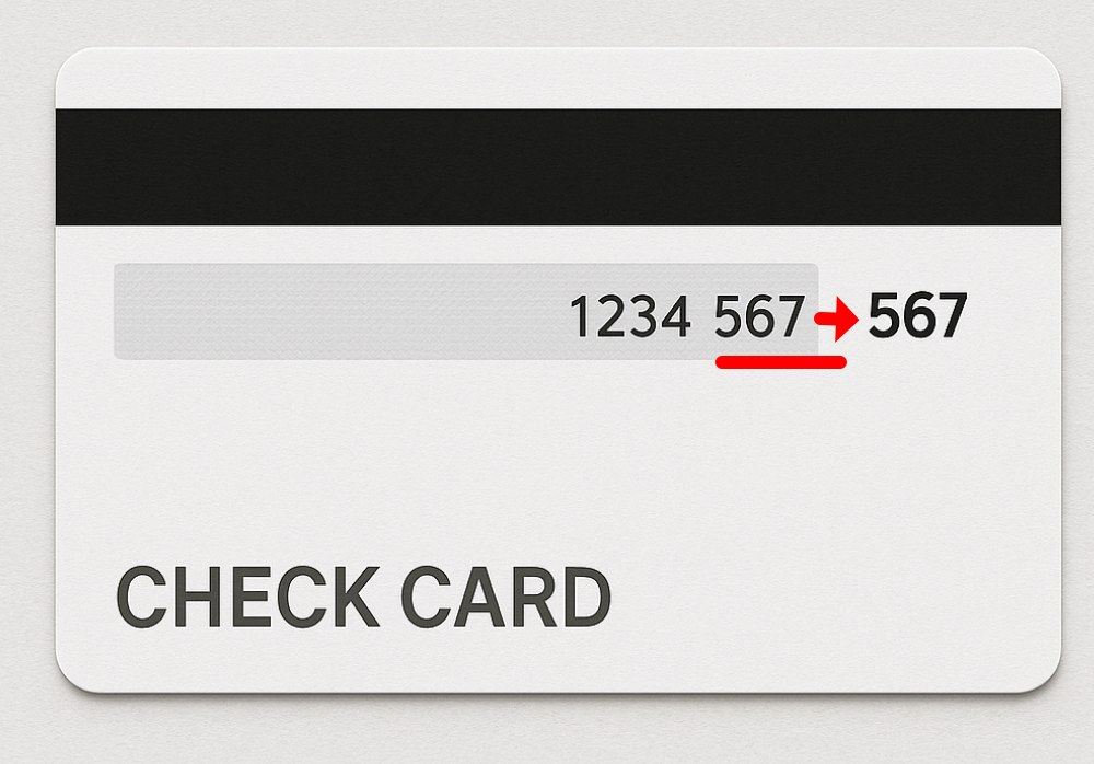 체크카드 cvc 번호 조회하는 방법