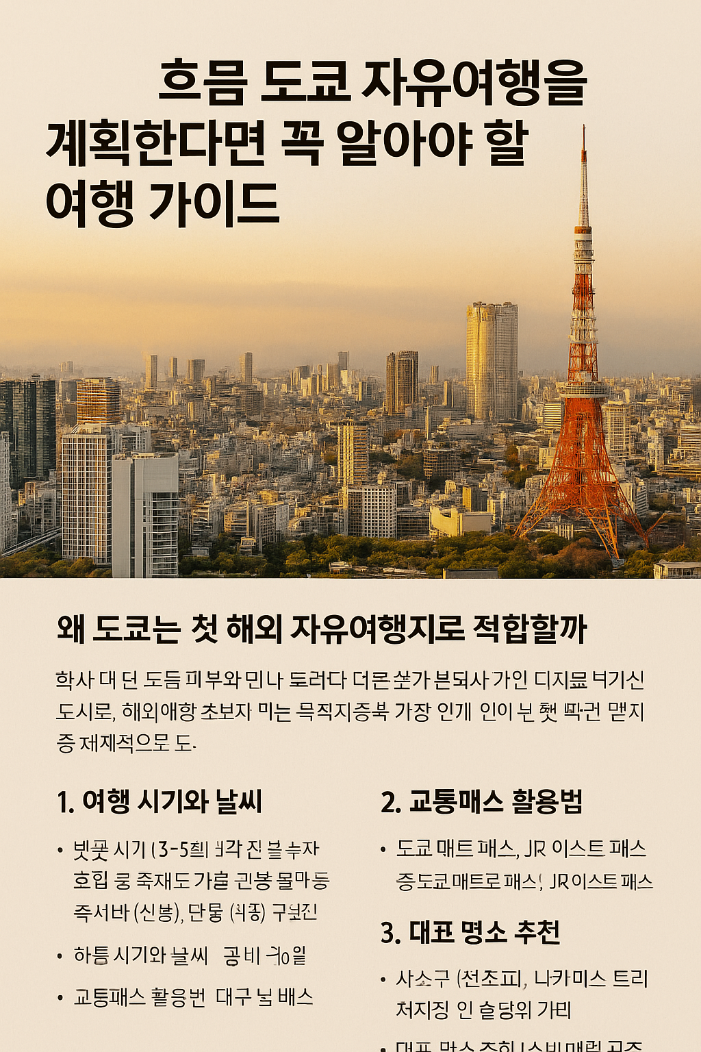 일본 도쿄 여행 가이드