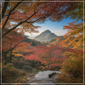 2025년 단풍 절정 시기 – 강원권 단풍 명소 가상 이미지